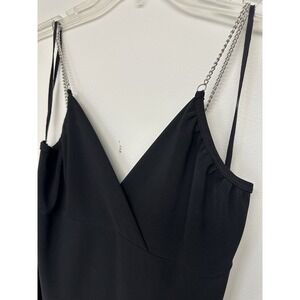 SALE! Vintage 90s Accomplice Jrs Size Large Black Chain Strap Maxi Dress Y2K